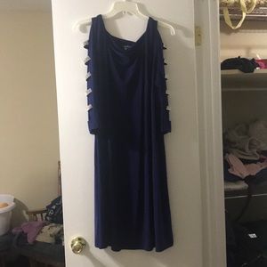 Navy blue knee length dress
